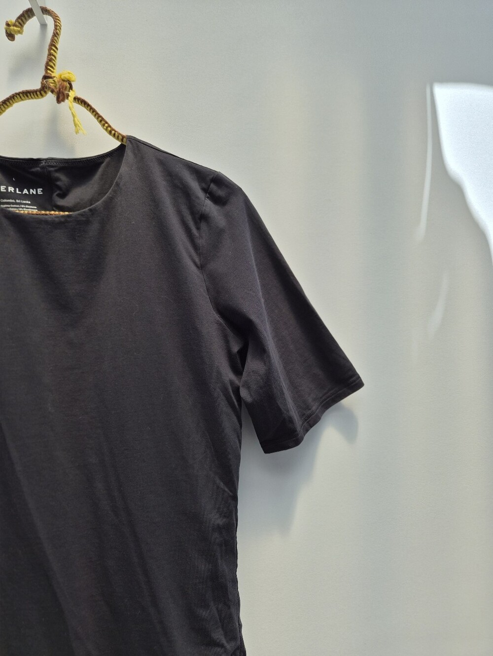 Everlane Supima Cotton Short Sleeve Bodysuit Black Large Clean Girl Minimalist - Picture 5 of 16